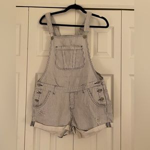 Striped Overall Shorts - Shortalls